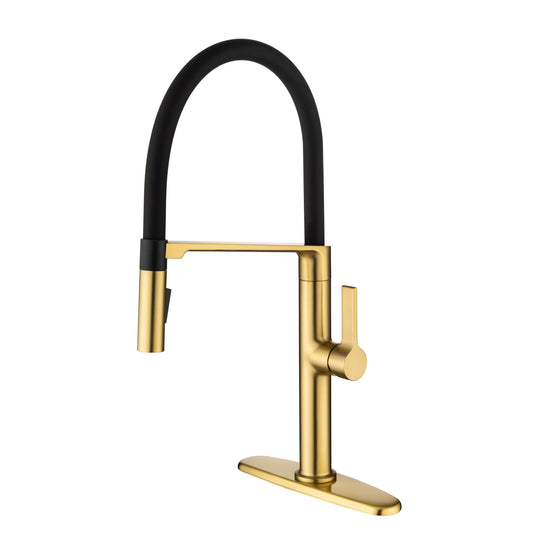 AvaMalis A|M Aquae Pull-Down Kitchen Faucet with Two Functional Sprayer, Commercial Single Handle Single Lever Kitchen Sink Faucet with Magnetic Docking Spray Head, Quick Easy Installed Water Faucet