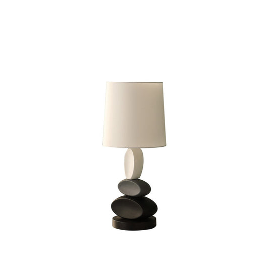 19" In Coastal Como Modern Stacked Tablets Metal Table Lamp