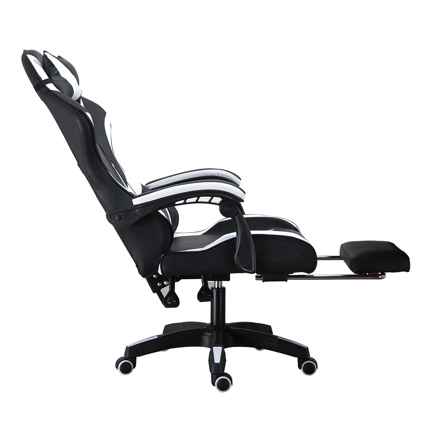 PU gaming chair, swivel recliner with adjustable backrest and seat height, high back gaming chair with footrest, office chair with 360° swivel, suitable for office or gaming