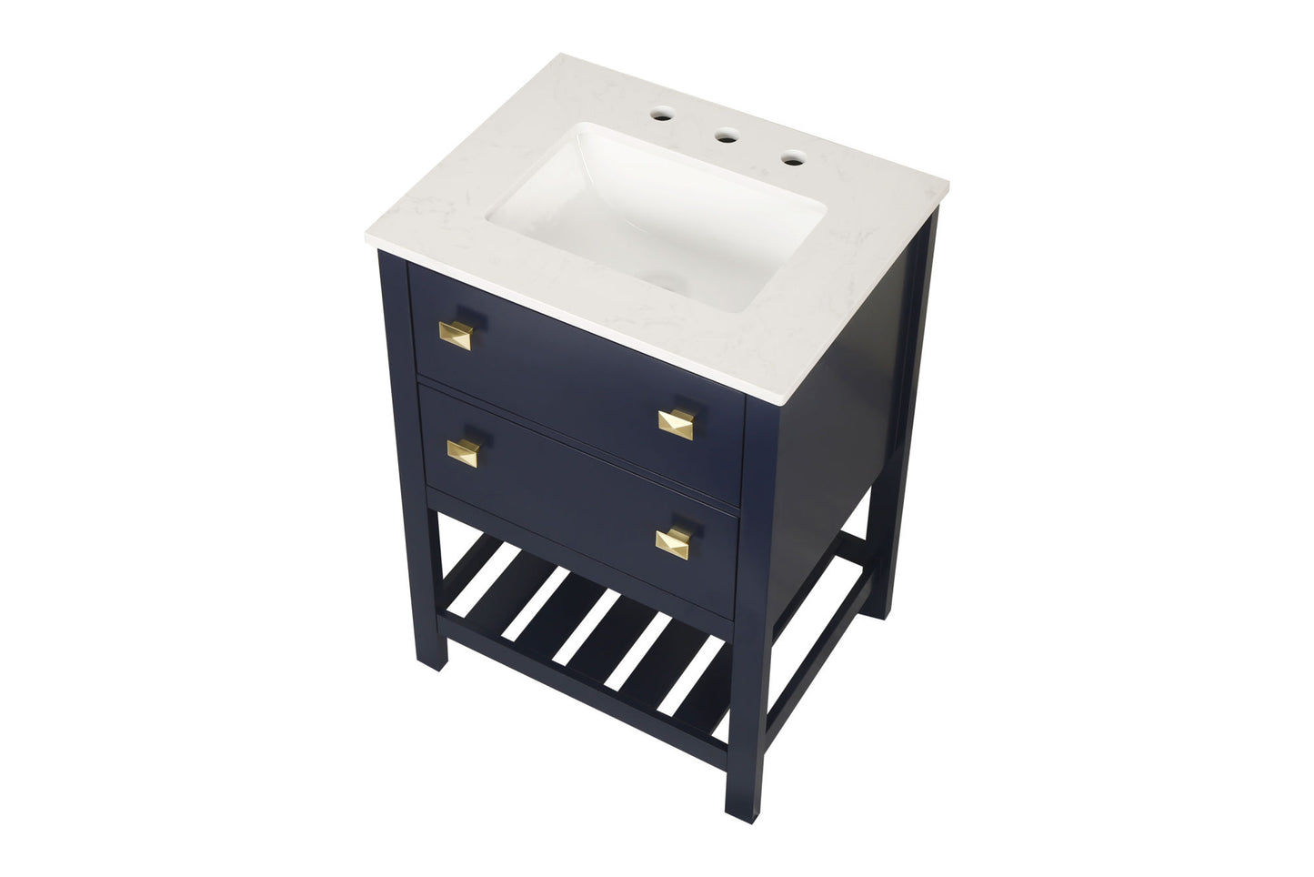 Vanity Sink Combo featuring a Marble Countertop, Bathroom Sink Cabinet, and Home Decor Bathroom Vanities - Fully Assembled Blue 24-inch Vanity with Sink 23V01-24NB