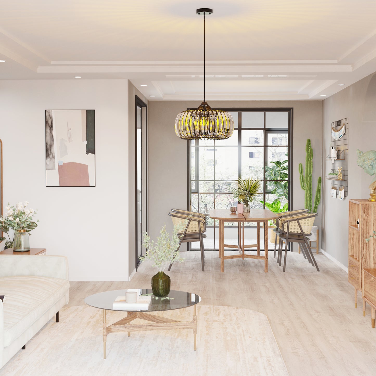 Modern Oblate Black Crystal Chandelier Fixture; Ceiling Pendant light for Living Room; Bedroom; Kitchen; Dining Room; Hallway; Adjustable Color Temperature; Dimmable; 120V; E26; W16.5*L31.5