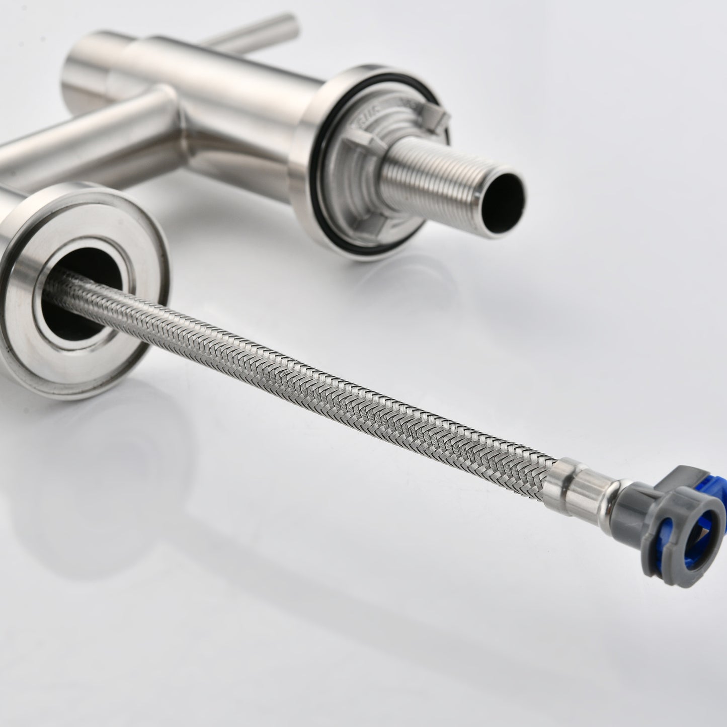 A|M Aquae Double Handle Bridge Kitchen Faucet with Side Spray