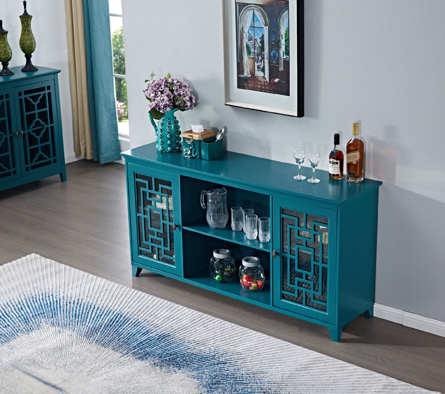 60" Sideboard Buffet Table /Storage Cabinet