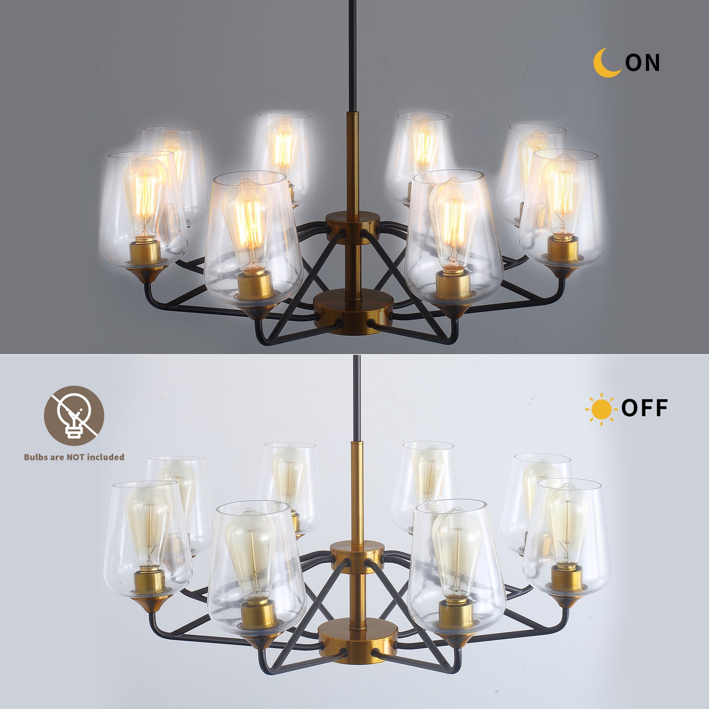 Modern American hanging chandelier -8 bulbs -E26 lamp holder
