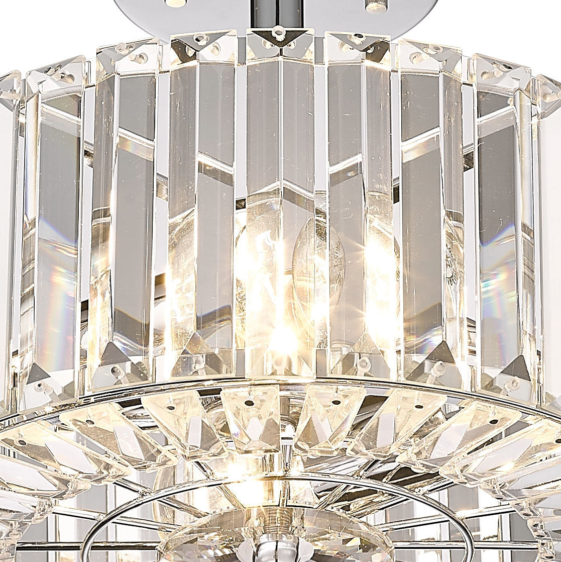 Crystal Chandelier 2-Light Modern Flush Mount Ceiling Light Fixture Semi-suction lamps