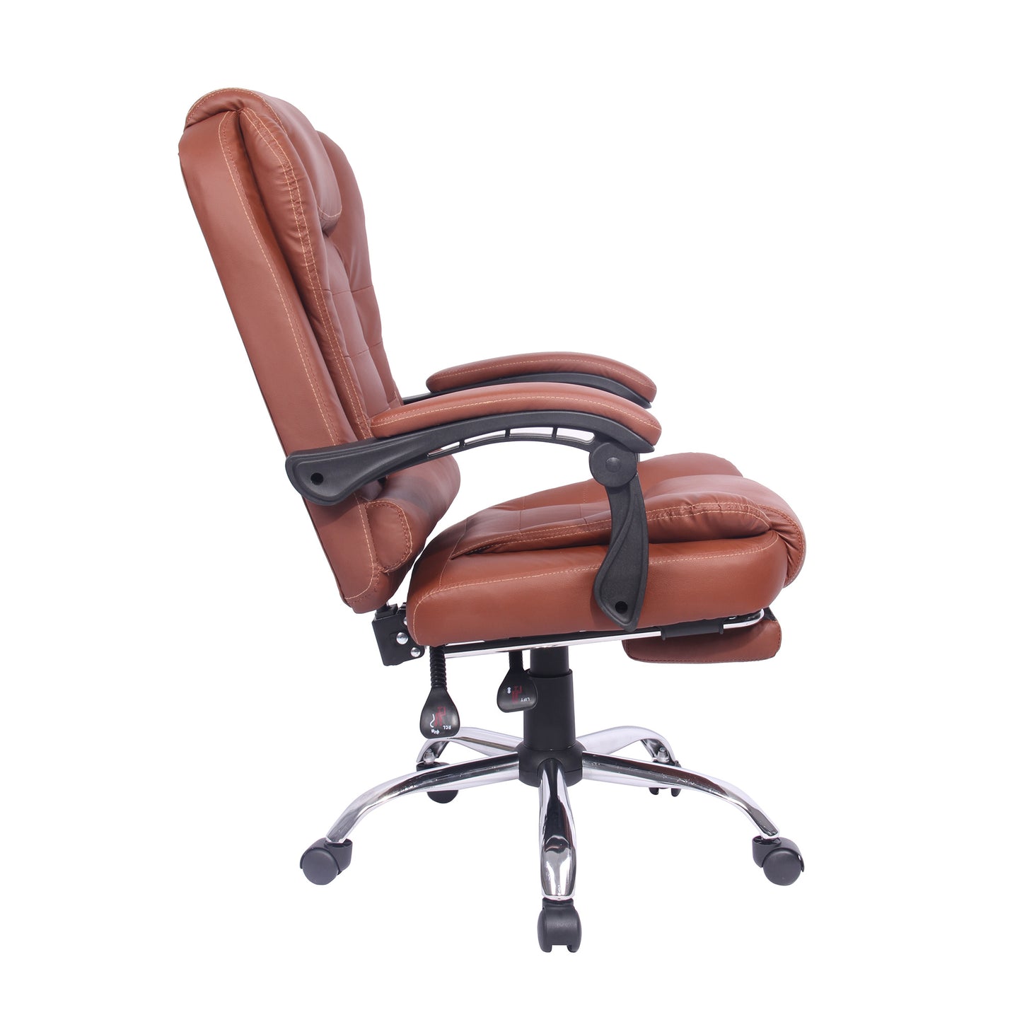 High Back Office Chair, Adjustable Ergonomic Office Chair, Executive PU Leather Swivel Work Chair with Lumbar Support, Computer Desk Chair with Footrest for Home Office Furniture