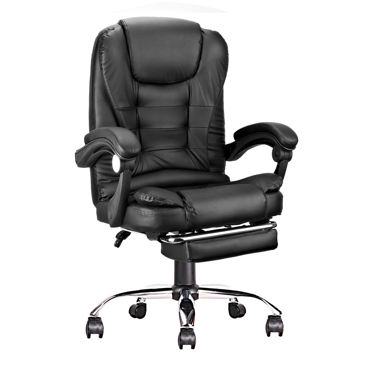 High Back Office Chair, Adjustable Ergonomic Office Chair, Executive PU Leather Swivel Work Chair with Lumbar Support, Computer Desk Chair with Footrest for Home Office Furniture