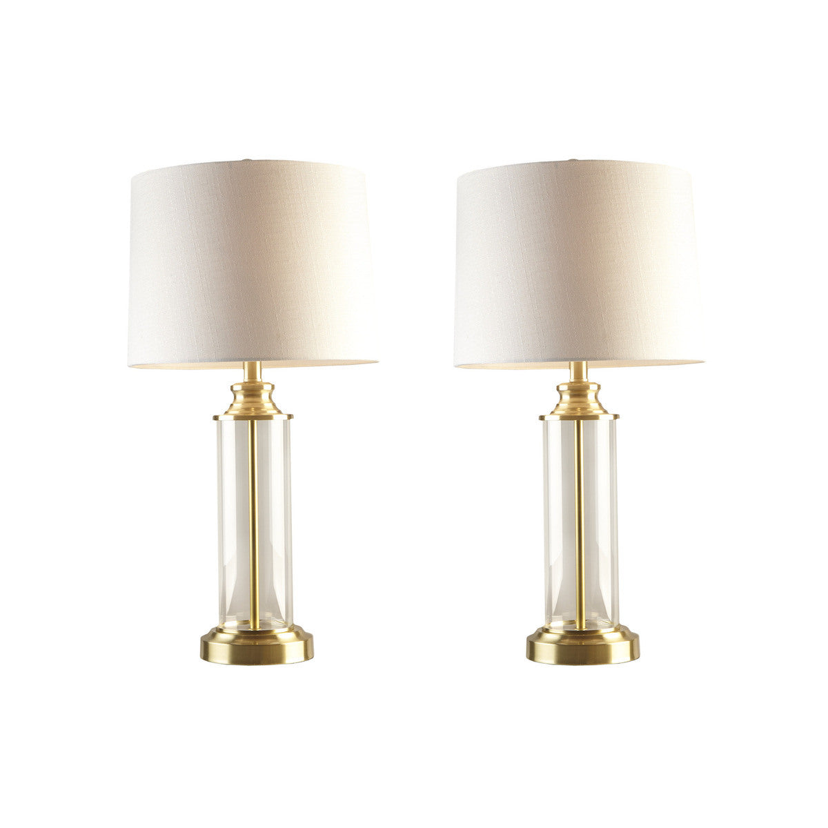 A|M Lighting Clarity Glass Cylinder Table Lamp Set of 2