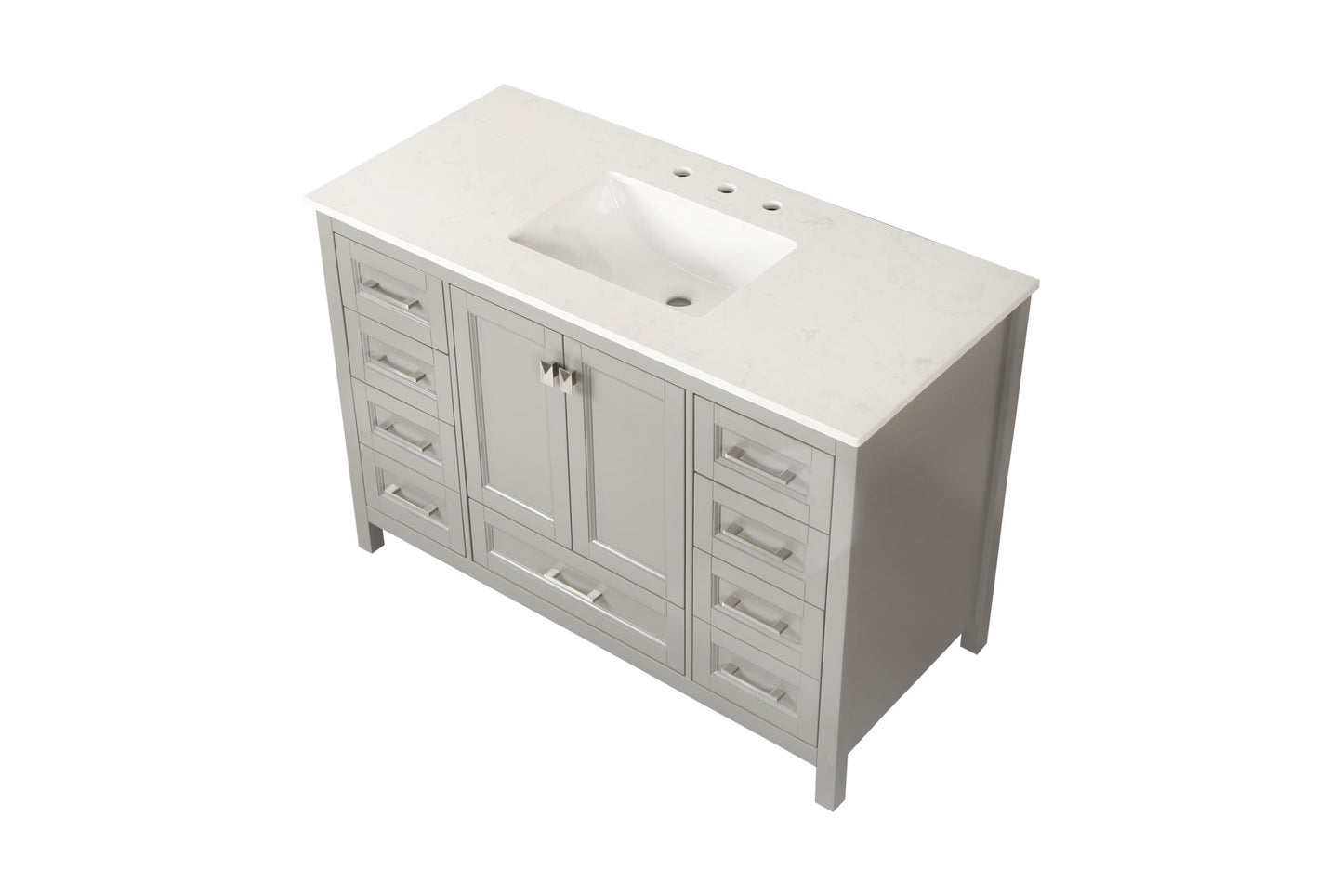 Vanity Sink Combo featuring a Marble Countertop, Bathroom Sink Cabinet, and Home Decor Bathroom Vanities - Fully Assembled Grey 48-inch Vanity with Sink 23V03-48GR