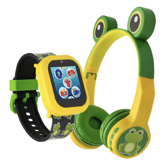 iTech Jr Kids Boys Frog Smartwatch with On Ear Light up Bluetooth Headphones