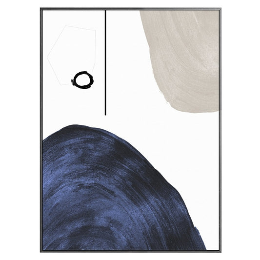 Blue Gray Geometric Abstract Oil Painting Art Posters and Modern Wall Art Canvas Pictures Living Room Decor No Frame