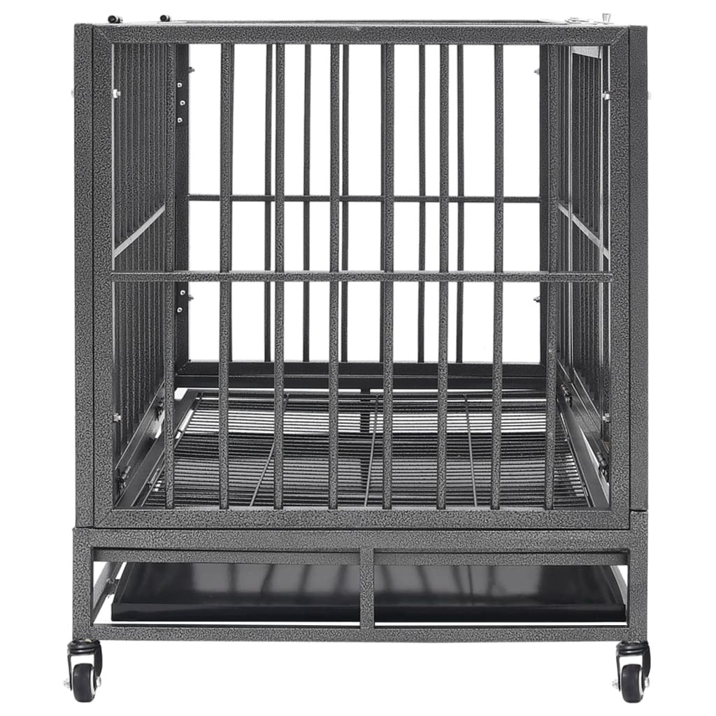 Dog Cage with Wheels Steel 36.2"x24.4"x29.9"
