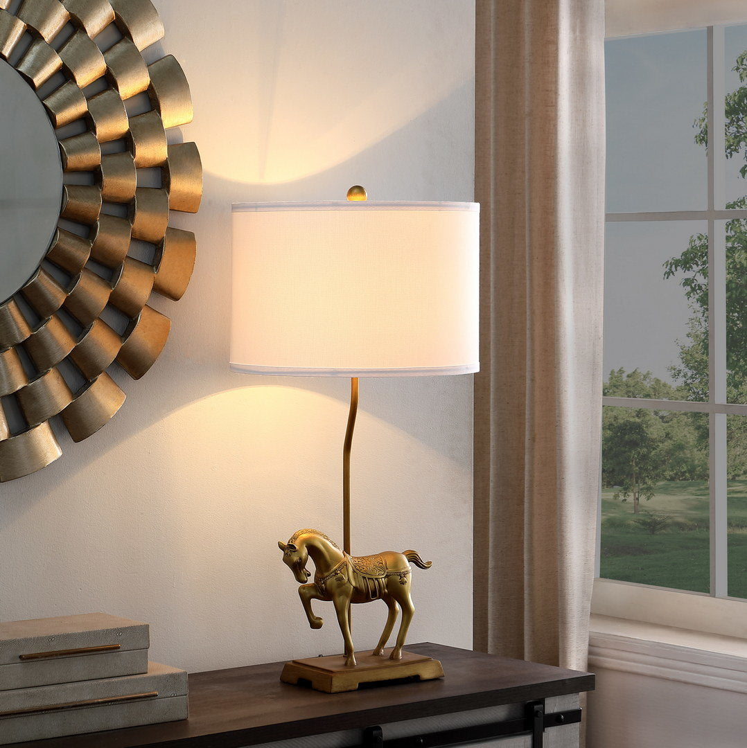 29.5" In Gold Royal Stallion Horse Resin Table Lamp