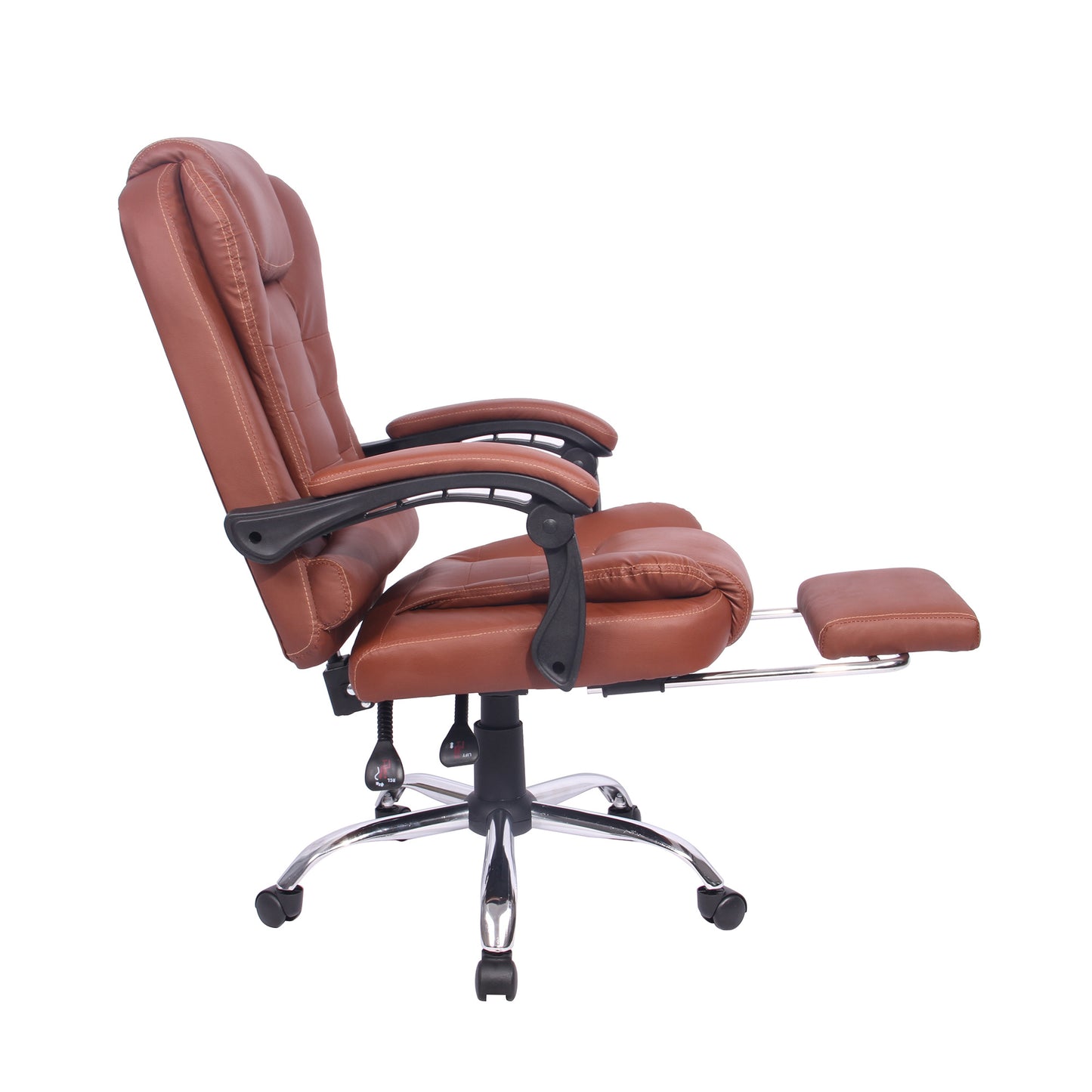 High Back Office Chair, Adjustable Ergonomic Office Chair, Executive PU Leather Swivel Work Chair with Lumbar Support, Computer Desk Chair with Footrest for Home Office Furniture