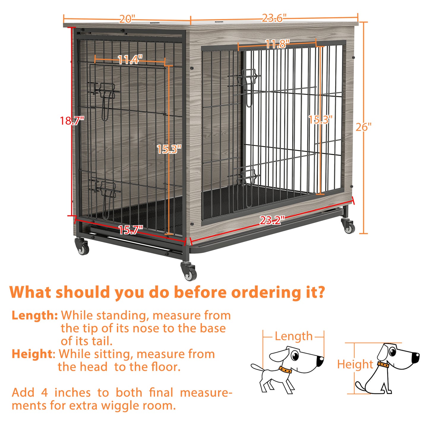 23 Inch Heavy-Duty Dog Crate Furniture