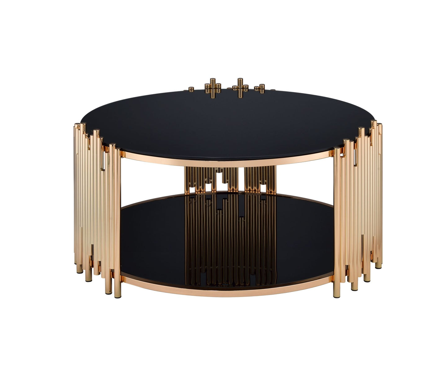 AvaMalis Tanquin Coffee Table in Gold & Black Glass 84490