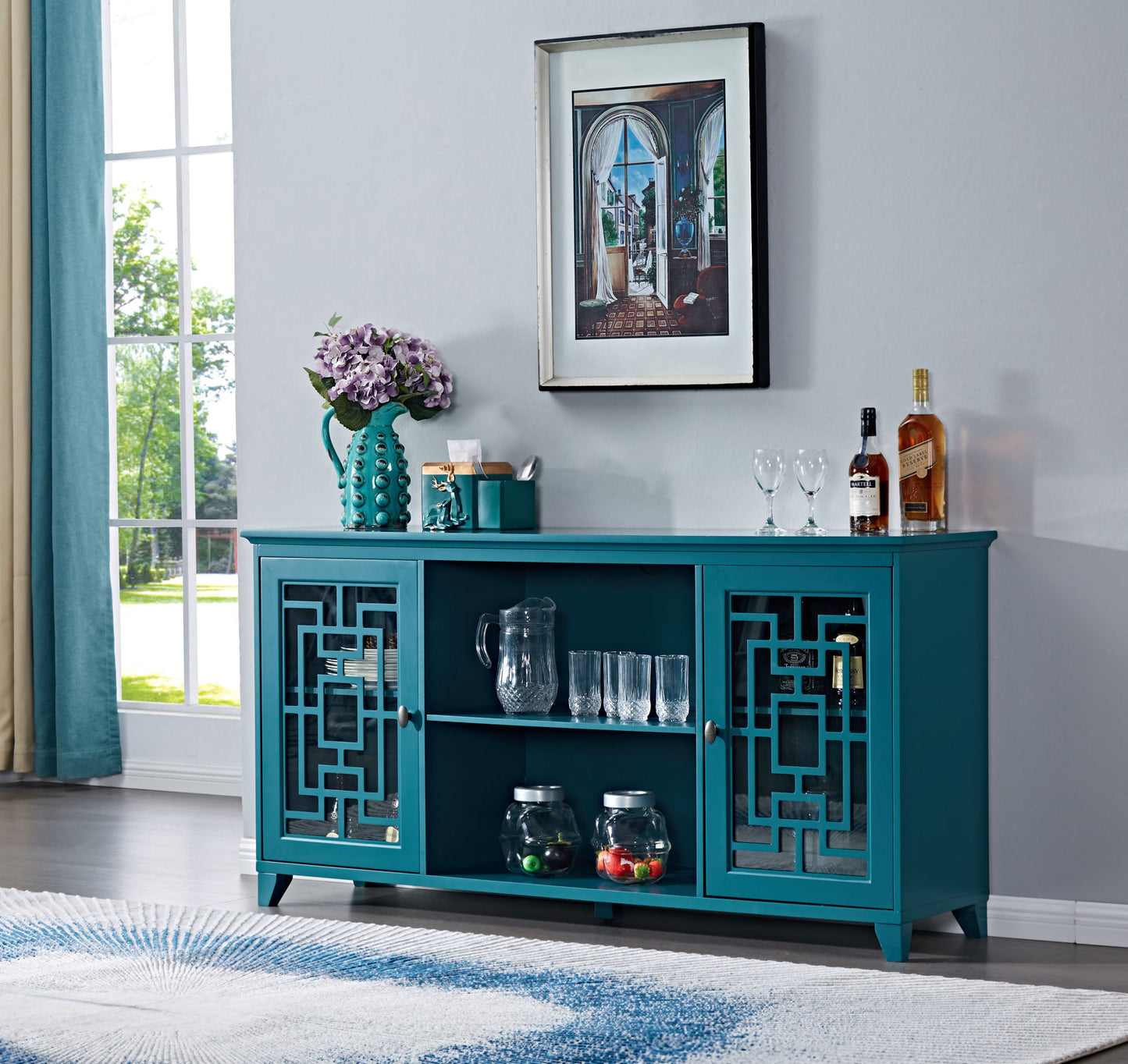 60" Sideboard Buffet Table /Storage Cabinet