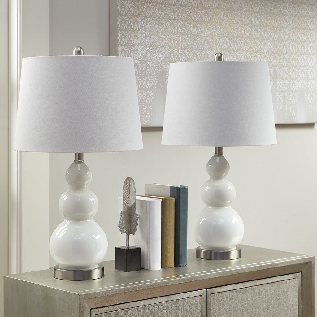 Curved Glass Table Lamp, Set of 2