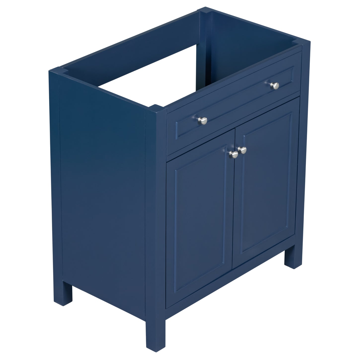 30" Bathroom Vanity without Sink Top, Cabinet Base Only, Bathroom Storage Cabinet with Two Doors and Adjustable Shelf, Blue