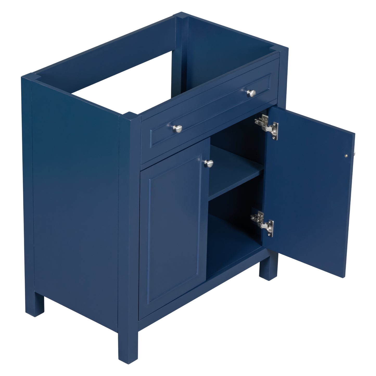 30" Bathroom Vanity without Sink Top, Cabinet Base Only, Bathroom Storage Cabinet with Two Doors and Adjustable Shelf, Blue