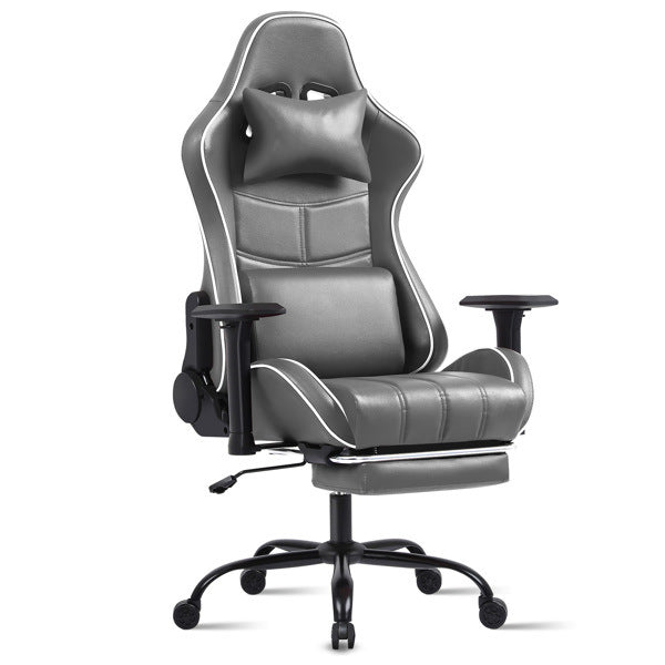 Ergonomic Gaming Chairs for Adults 400lb Big and Tall, Comfortable Computer Chair for Heavy People, Adjustable Lumbar Desk Office Chair with Footrest, Video Game Chairs (Gray)