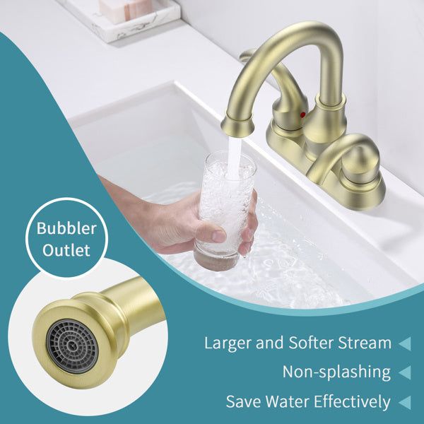 AvaMalis A|M Aquae Bathroom Faucet 2-Handle Brushed Champaign Gold