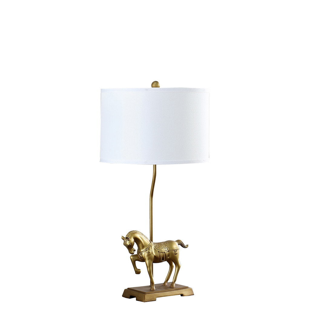 29.5" In Gold Royal Stallion Horse Resin Table Lamp