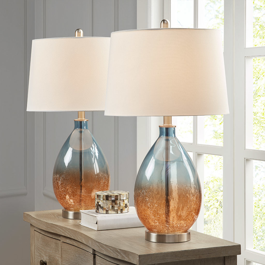 Cortina Ombre Glass Table Lamp, Set of 2