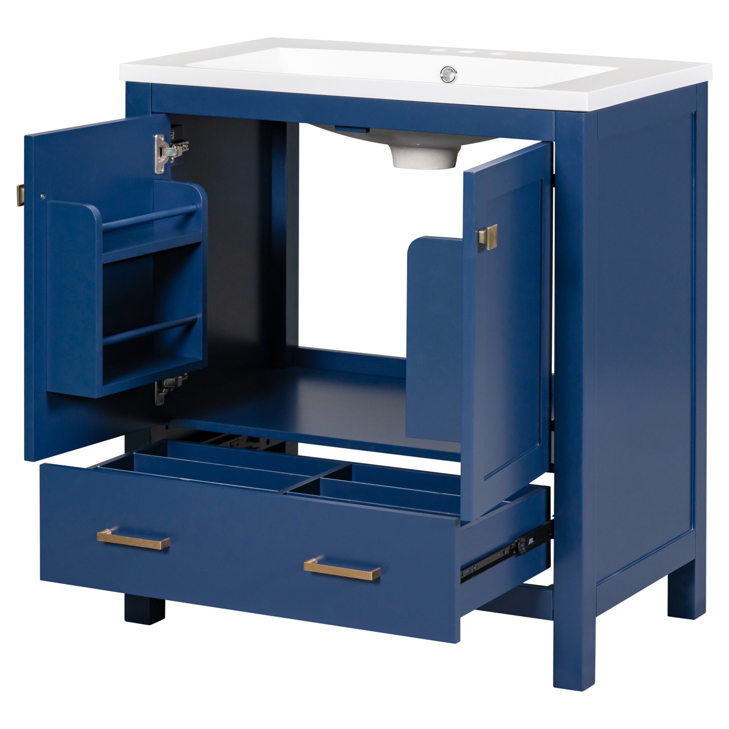 AvaMalis [Cabinet Only] 30" Blue Bathroom Vanity