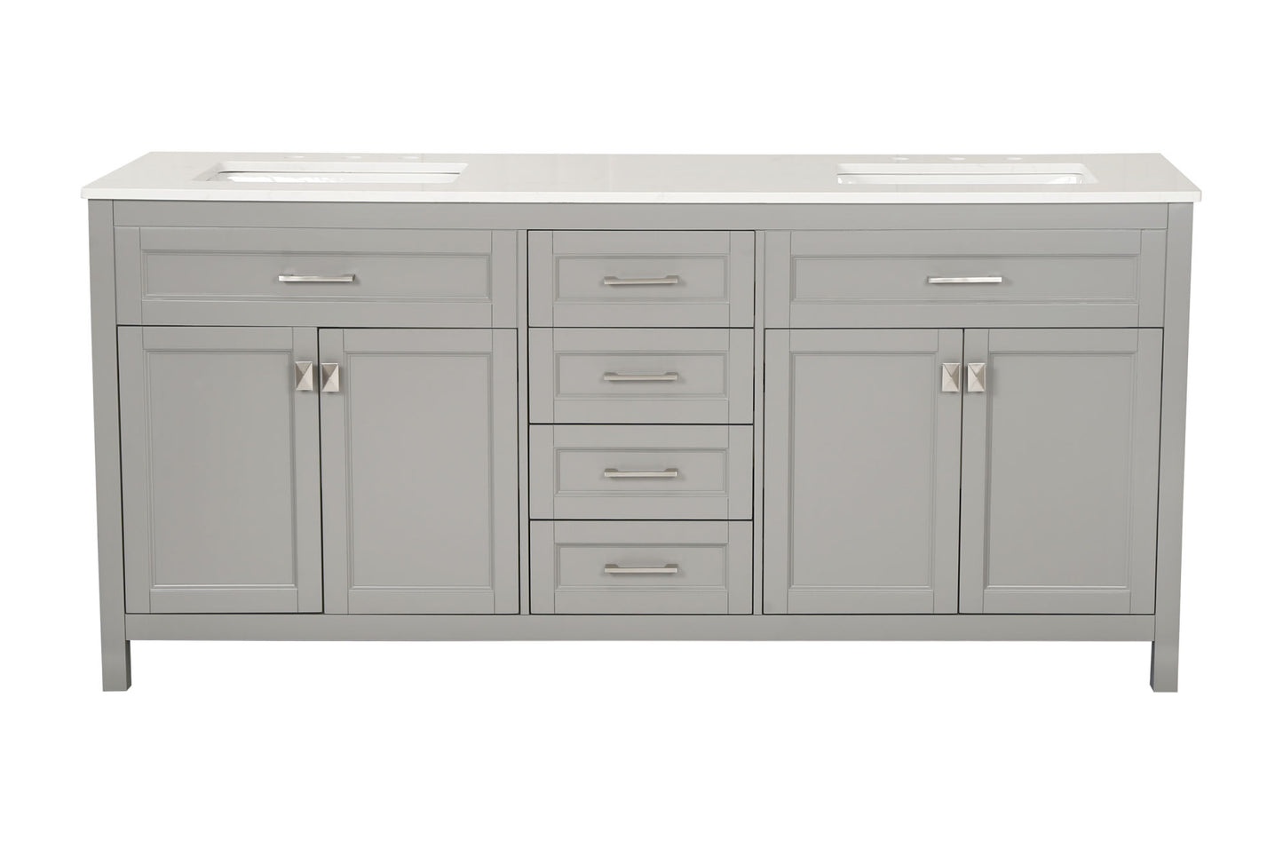 Vanity Sink Combo featuring a Marble Countertop, Bathroom Sink Cabinet, and Home Decor Bathroom Vanities - Fully Assembled White 72-inch Vanity with Sink 23V03-72GR