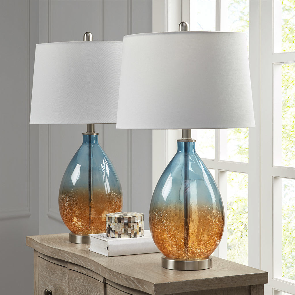 Cortina Ombre Glass Table Lamp, Set of 2