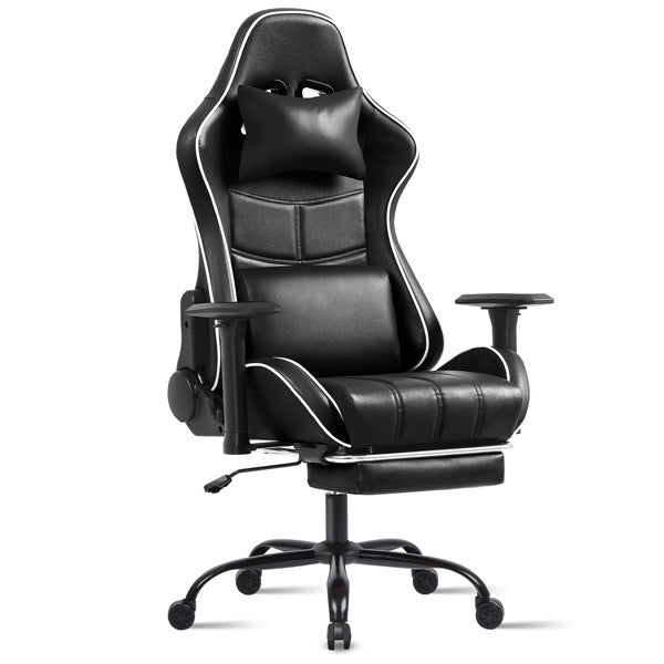 Ergonomic Gaming Chairs for Adults 400lb Big and Tall, Comfortable Computer Chair for Heavy People, Adjustable Lumbar Desk Office Chair with Footrest, Video Game Chairs (Black)