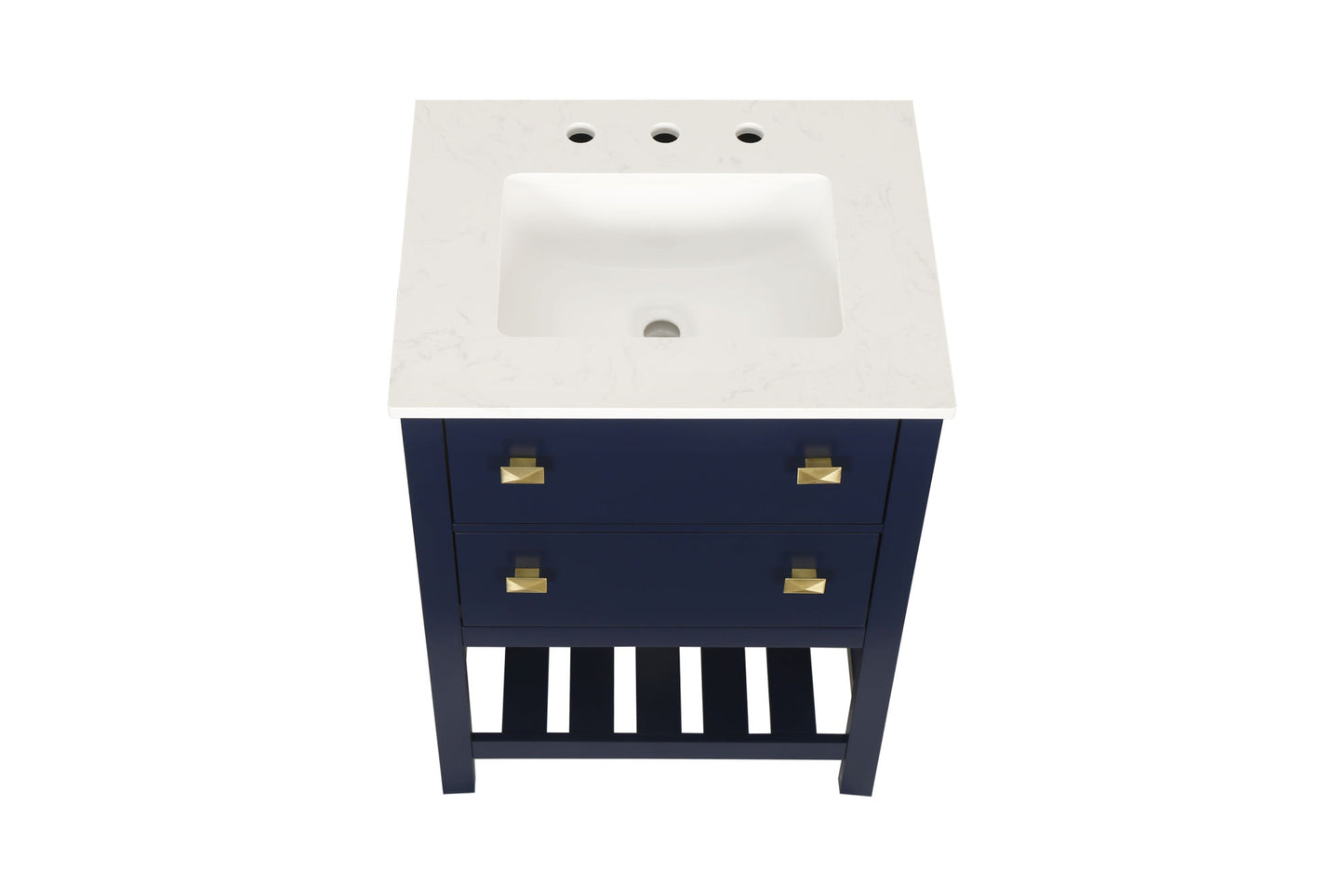 Vanity Sink Combo featuring a Marble Countertop, Bathroom Sink Cabinet, and Home Decor Bathroom Vanities - Fully Assembled Blue 24-inch Vanity with Sink 23V01-24NB