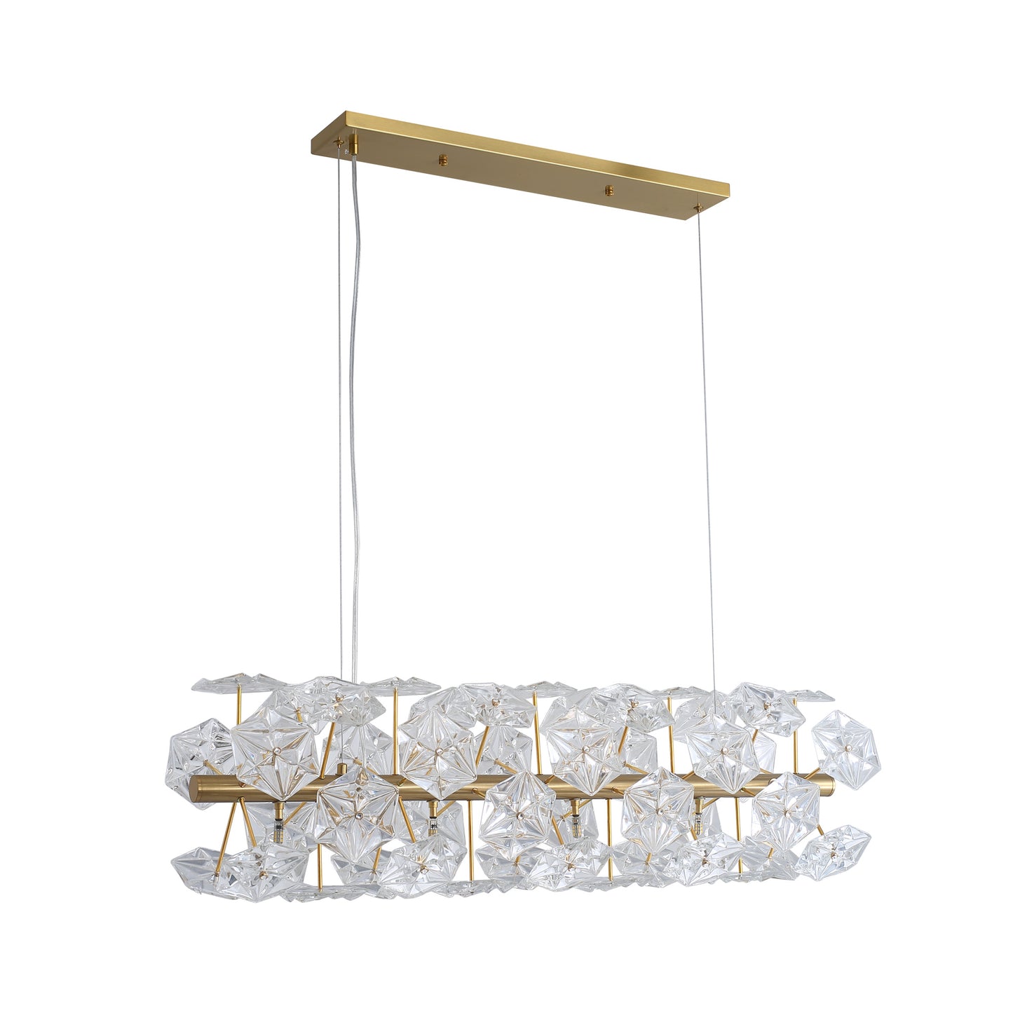 Modern American cylindrical crystal chandelier-18 bulbs