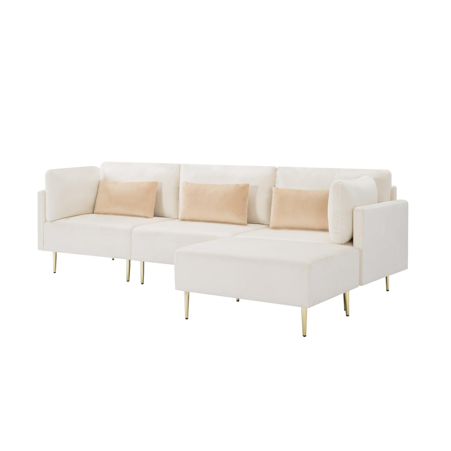 105” L Shaped Sectional Sofa with ottoman