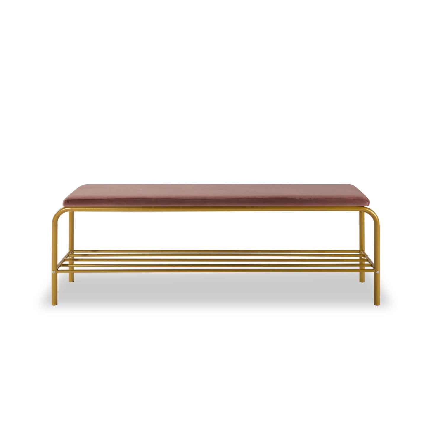 Single layer Shoe storage bench Pink Velvet